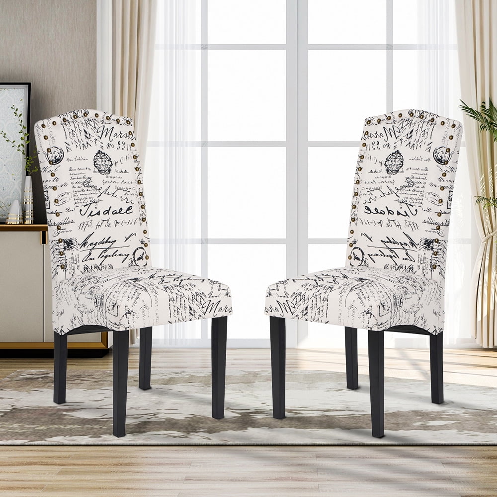 Upholstered Dining Chairs Set of 2, Fabric Dining Room Kitchen Side