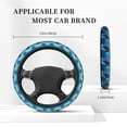 thumbnail image 3 of Kdxio Ice Blue Ocean Cute Dolphin Print Elastic Stretch Steering Wheel Cover,Auto Steering Wheel Cover,15 Inch Anti-Slip,Warm in Winter and Cool in Summer,Fit Suvs,Vans Cars,Trucks, 3 of 7