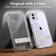 thumbnail image 5 of Design for iPhone 11 Case with Stand, Clear Slim Shockproof Bumper Metal Kickstand Cover Shockproof Protective Hard Phone Case for Apple iPhone 11 6.1", Clear, 5 of 16