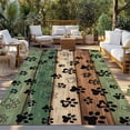thumbnail image 2 of Dark Sage Green Brown Outdoor Rug for Patio/Deck/Porch, Non-Slip Large Area Rug 6 x 9 Ft, Farmhouse Dog Paw Vintage Indoor Outdoor Rugs Washable Area Rugs, Reversible Camping Rug Carpet Runner, 2 of 8
