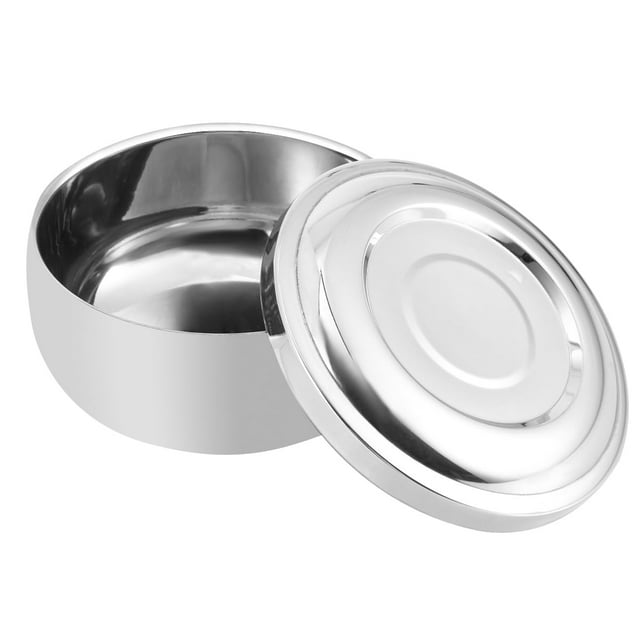 Balacoo Bol à Savon à Raser avec Couvercle, Contenants en Acier Inoxydable pour Crème à Raser, Bol Moussant pour Hommes