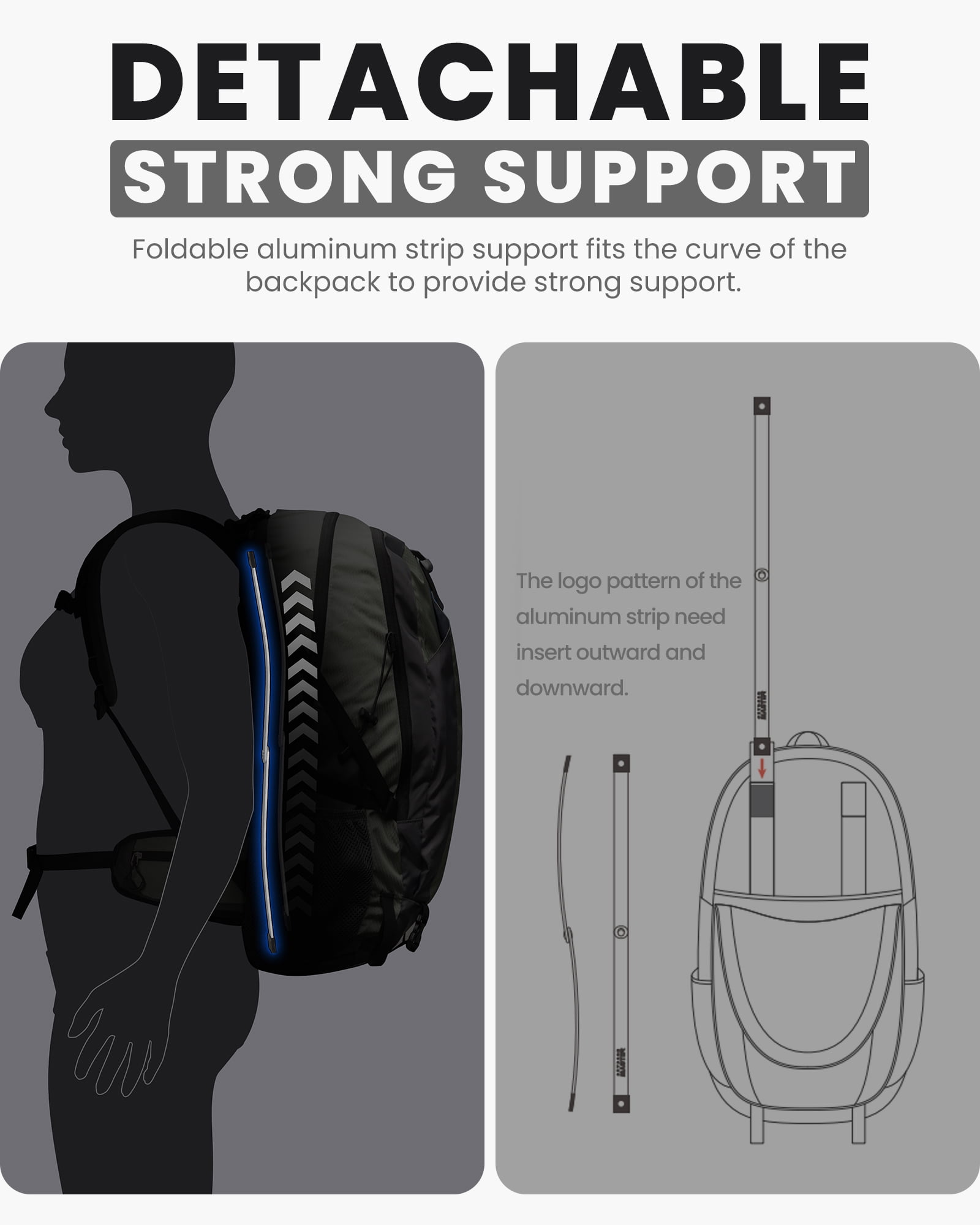 OutdoorMaster 50L Hiking Backpack with High Strength Aluminum Support Travel Camping Backpack with Rain Cover for Men Women Walmart