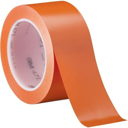 3M 471 Vinyl Tape, 5.2 Mil, 2" x 36 yds., Orange, 3/Case (T9674713PKO)