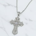 thumbnail image 2 of Vintage Silver Cross Necklace Elegant Zircon Pendant Chain for Women Valentine Gift, 2 of 4
