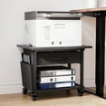 thumbnail image 3 of MIXISAV 2-Tier Printer Stand with Storage Drawer | Under Desk Rolling Cart for Home Office | Industrial Locking Wheels | Fits Fax Machine, 3D Printer, Scanner & Office Supplies, 3 of 10