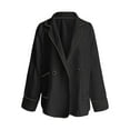 thumbnail image 2 of Blazers For Women Temperament Suit Collar Double Woolen Coat Long Sleeved Loose Lapel Style Polyester Plush Jacket Suit Jackets Blazers & Sport Coats 1X Black 4Xl Fall Jackets For Women 2025, 2 of 5