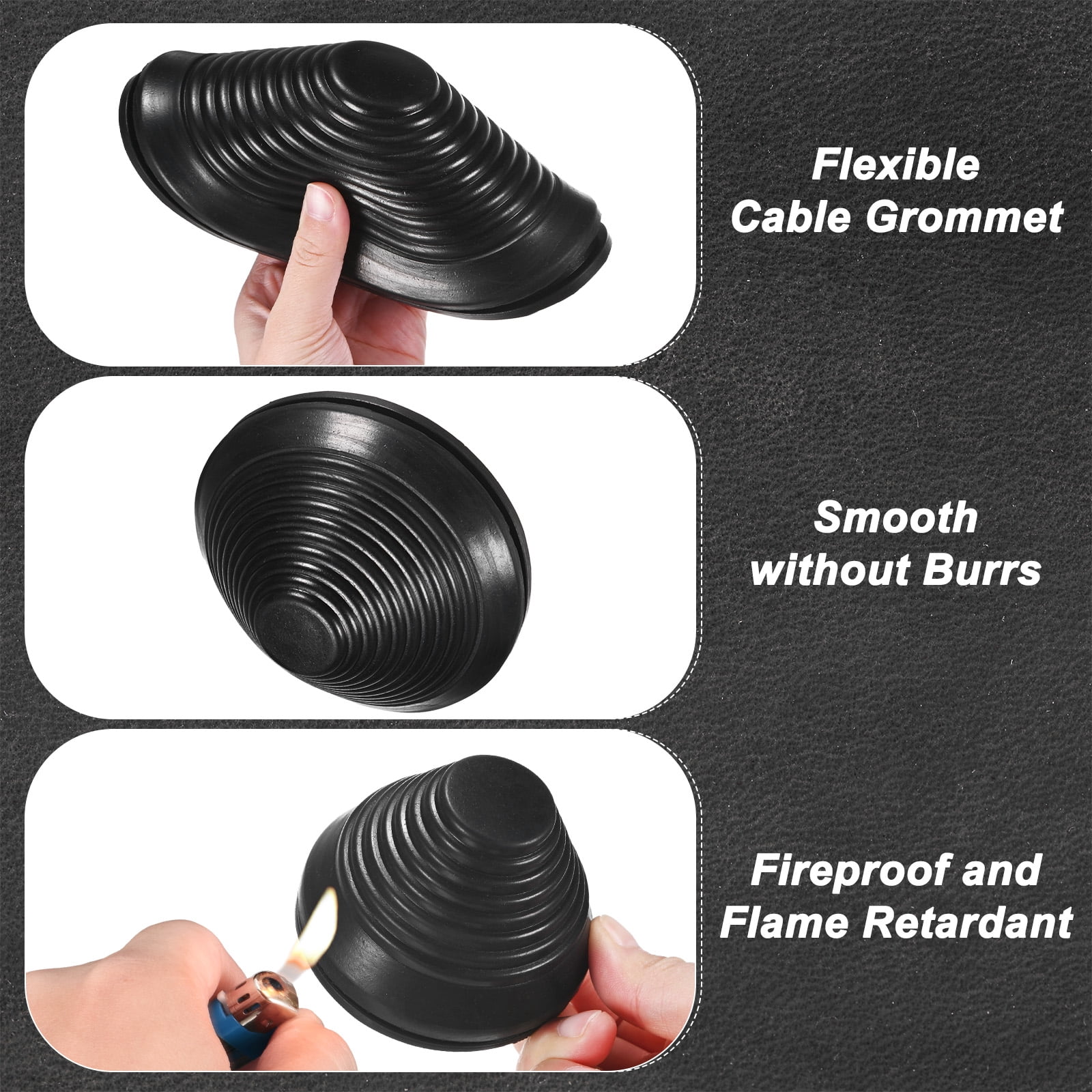 Uxcell 4-Pack Rubber Grommets for Wiring 130mm Tower Shaped Grommet