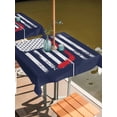 thumbnail image 2 of Square Outdoor Tablecloth with Umbrella Hole Navy Blue Hockey American Flag Outside Table Cloth Waterproof Patio Table Cover Vintage Abstract US Flag Zipper Tablecloths for Picnic Camping 60x60 Inch, 2 of 8