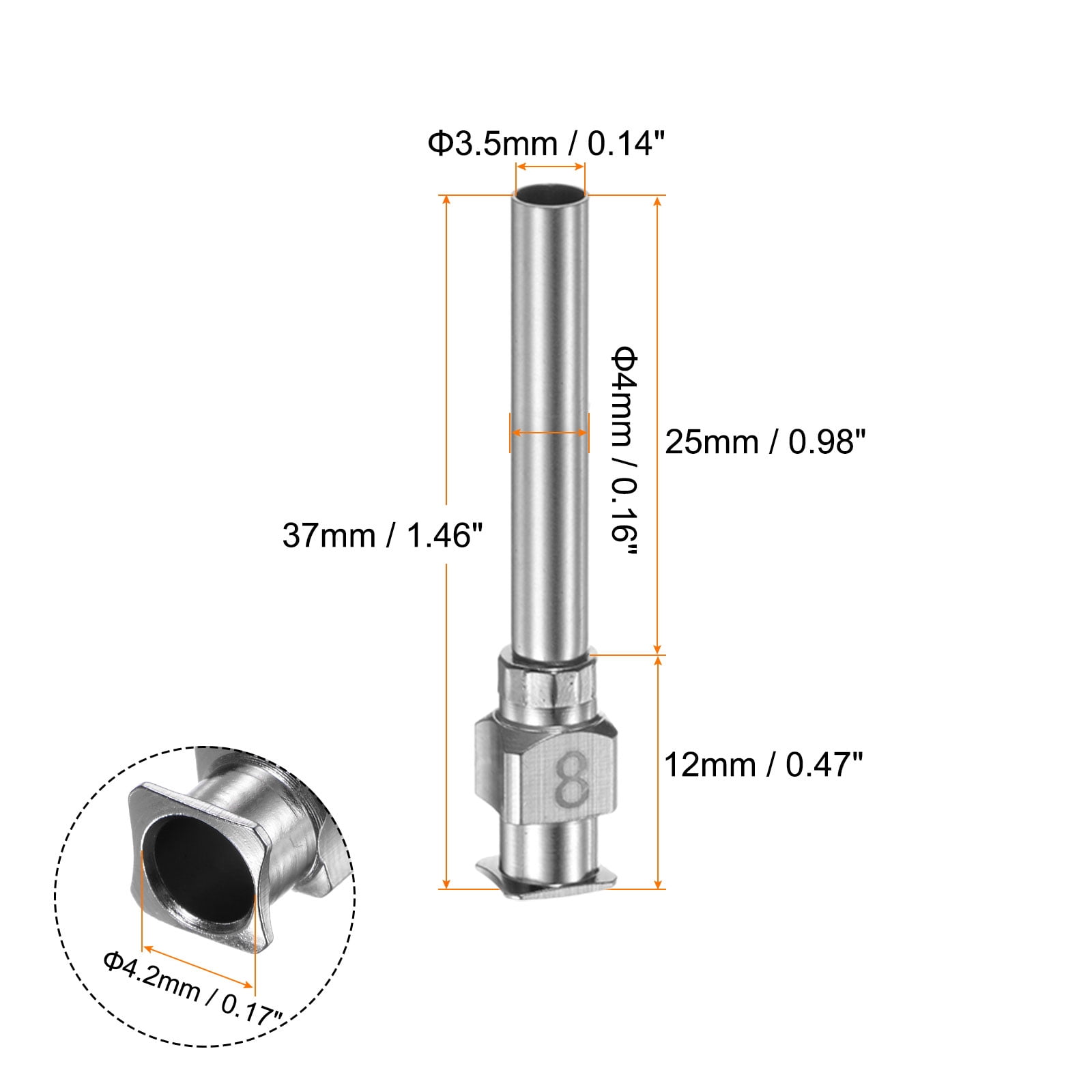 Unique Bargains Aiguilles Distributrices en Acier Inoxydable 12 g, Tube Aiguille à Colle 1 Po Pointe Émoussée, Lot de 12 Unique Bargains Aiguilles Distributrices en Acier Inoxydable 12 g, Tube Aiguille à Colle 1 Po Pointe Émoussée, Lot de 12