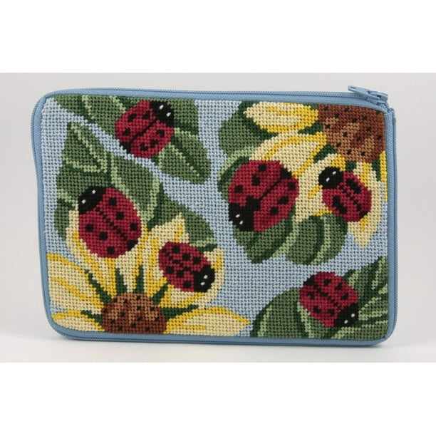 Stitch & Zip Needlepoint Purse/Cosmetic Case Kit SZ554 Ladybugs