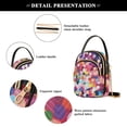 thumbnail image 4 of FORMRS Crossbody Bag for Women Quilted Travel Shoulder Cell Phone Purse with Chain Strap Handbag, Black Colorful Circles, 4 of 7