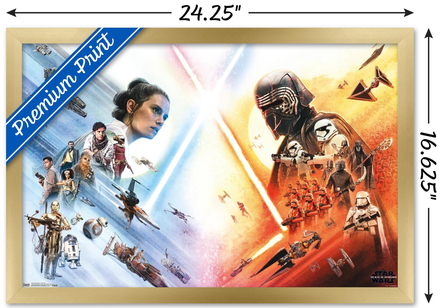 Star Wars: The Rise Of Skywalker - Face Off Wall Poster, 14.725" x 22.375", Framed