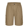 thumbnail image 6 of Dwellite Cargo Shorts Men Baggy Casual Summer Knee Length Bermuda Shorts Elastic Waist Big and Tall Multi Pocket Hiking Pant Khaki XL, 6 of 6