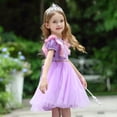 thumbnail image 4 of HAWEE Girls Halloween Princess Cosplay Costume Short Sleeve Square Neck Purple Dress with Accessories 2-9Y, 4 of 5
