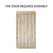 36 in. x 84 in. Z-Bar unfinished Wood Sliding Barn Door with Sliding Door Hardware Kit
