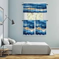 thumbnail image 6 of Abstract Watercolor Art Kitchen Curtains Valances and Tiers Set of 3 Gold Blue Waves Graffiti Art Tier Curtains and Valance with Rod Pocket for Small Windows, 27.5"x36", 6 of 9