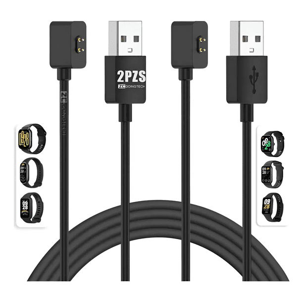 2pzs Cargador Para Redmi Watch 6/5/4/5 3 Active/5 3 lite/band 3/band 2,para xiaomi Smart Band 10/9/8/9 8 Active/9 8 pro.negro/negro