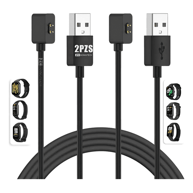 2pzs Cargador Para Redmi Watch 6/5/4/5 3 Active/5 3 lite/band 3/band 2,para xiaomi Smart Band 10/9/8/9 8 Active/9 8 pro.negro/negro