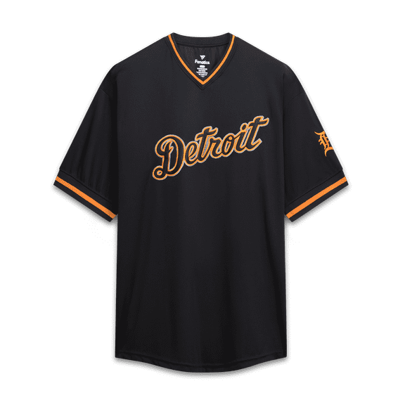 Men's Fanatics Black Detroit Tigers Big & Tall Pop Texture V-Neck T-Shirt