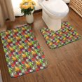thumbnail image 2 of Honeii Begetable Pattern Bathroom Anti-Skid Pad Bathroom Mat Vintage Seamless Pattern Not-Slip Toilet Rug Set, 2 of 6