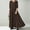Brown, variant on Tiered Ruffle Short Sleeve Crew Neck Dress-Romantic Flow,Women's Plus Size Dress Solid Color V Neck Long Sleeve Winter Fall Basic Maxi Dress Daily Vacation Dress