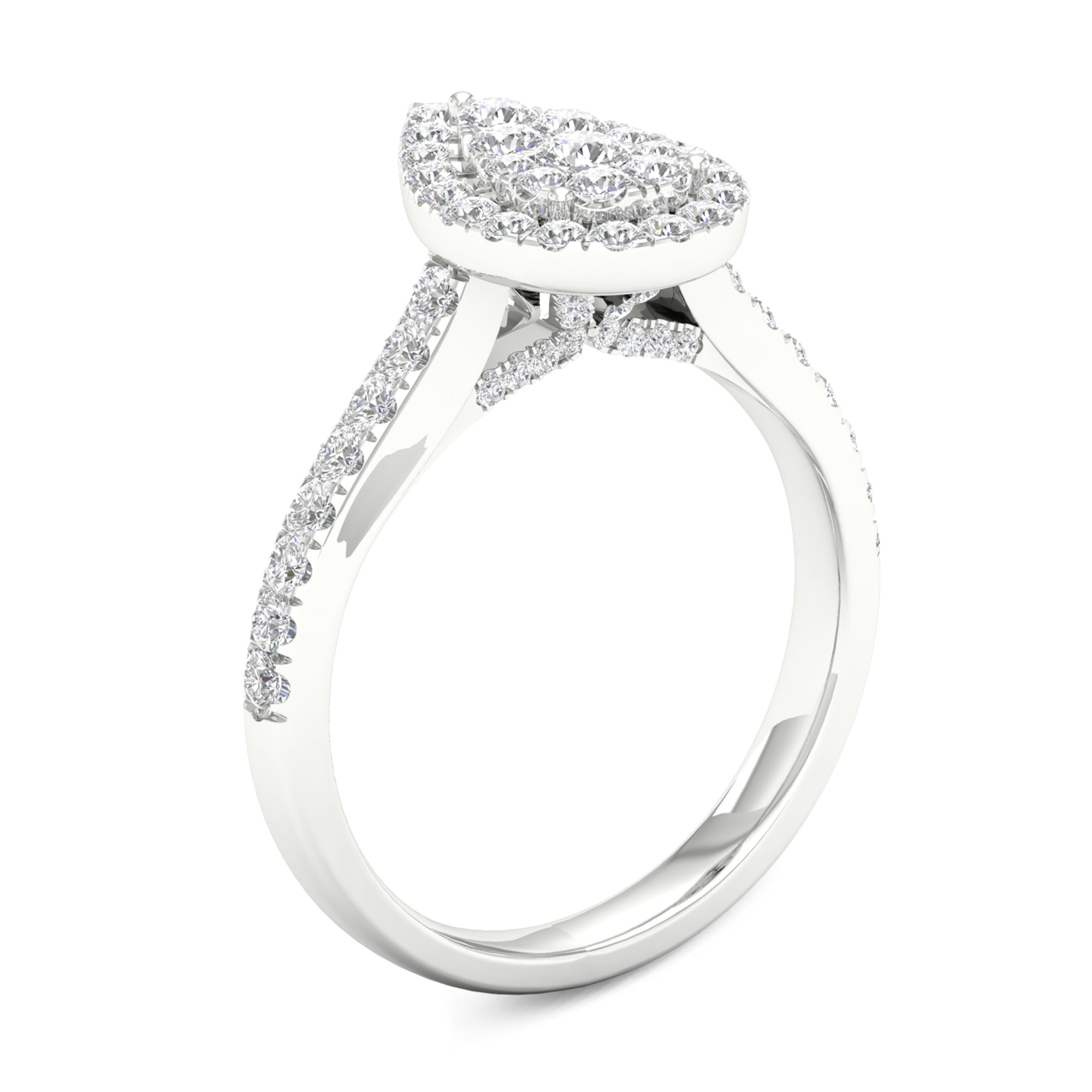 3/4 Carat T.W. Diamond Double Halo Engagement Ring in 10k White Gold