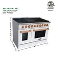 thumbnail image 2 of Akicon 48" Slide-in Freestanding Professional Style Gas Range with 6.7 cu. ft. Oven, 8 Burners, Convection Fan, Cast Iron Grates, & Blue Porcelain Oven Interior, White with Copper, 2 of 7