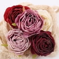 thumbnail image 2 of Burgundy Flowers Artificial Roses Heads Fake Roses Combo Purple Artificial Flowers Vingtage Dried Flowers Silk Roses Heads Bulk for Decoration Bridal Bouquets for Wedding (Mixed Color), 2 of 5