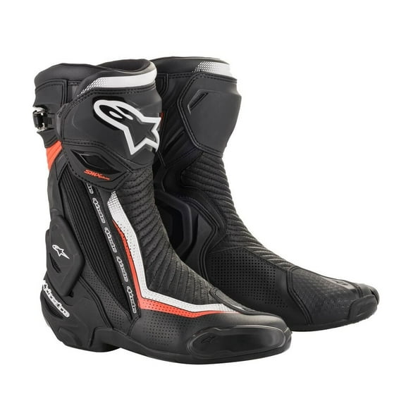 Alpinestars SMX Plus Vented Mens Motorcycle Boots Black/White/Red 45 EUR