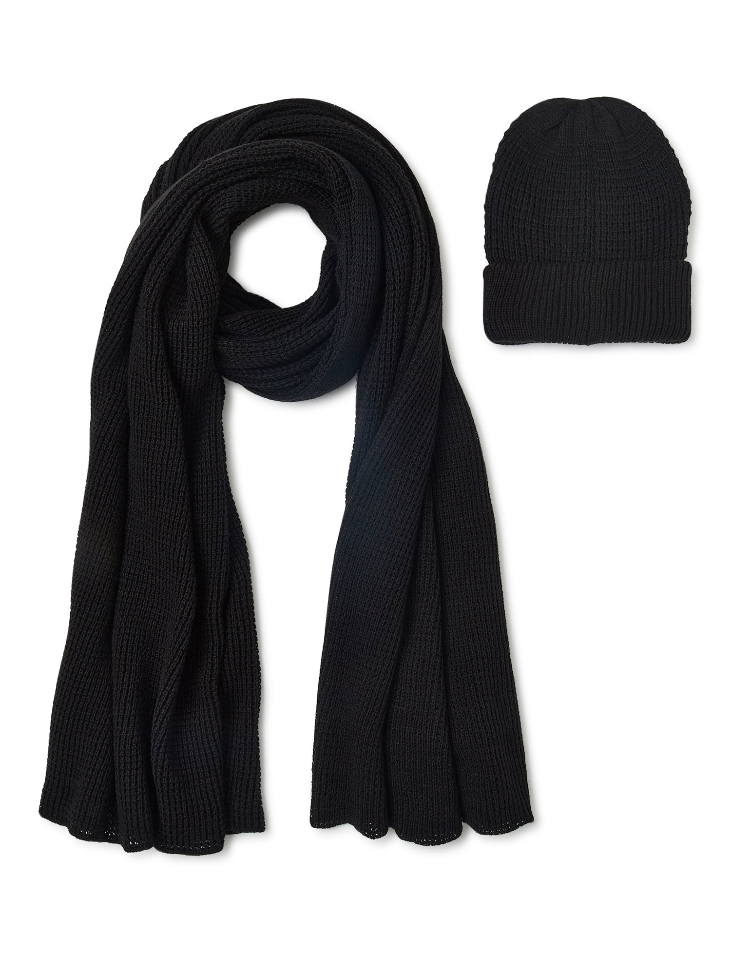 Waffle Scarf and Beanie 