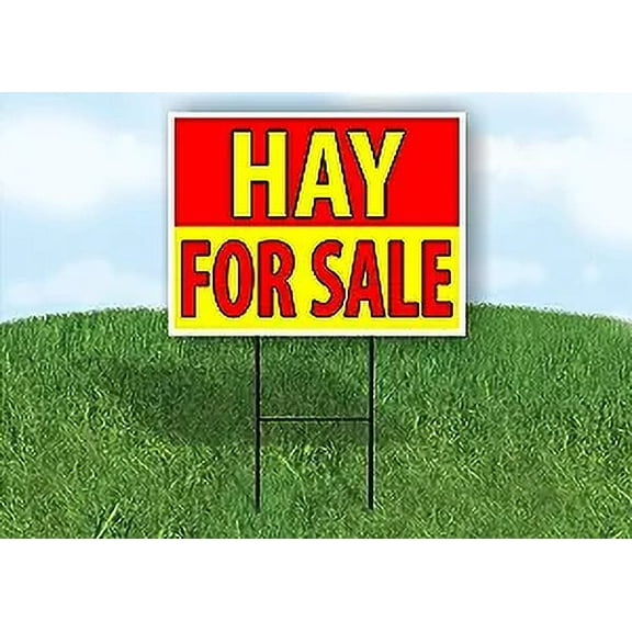 Work House Signs Double Sided Sign HAY for Sale RED Yellow Yard Sign Road Sign with Stand
