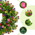 thumbnail image 2 of Unique Bargains Flower Artificial Wreath for Front Door Eucalyptus Wreaths Multicolor 16", 2 of 7