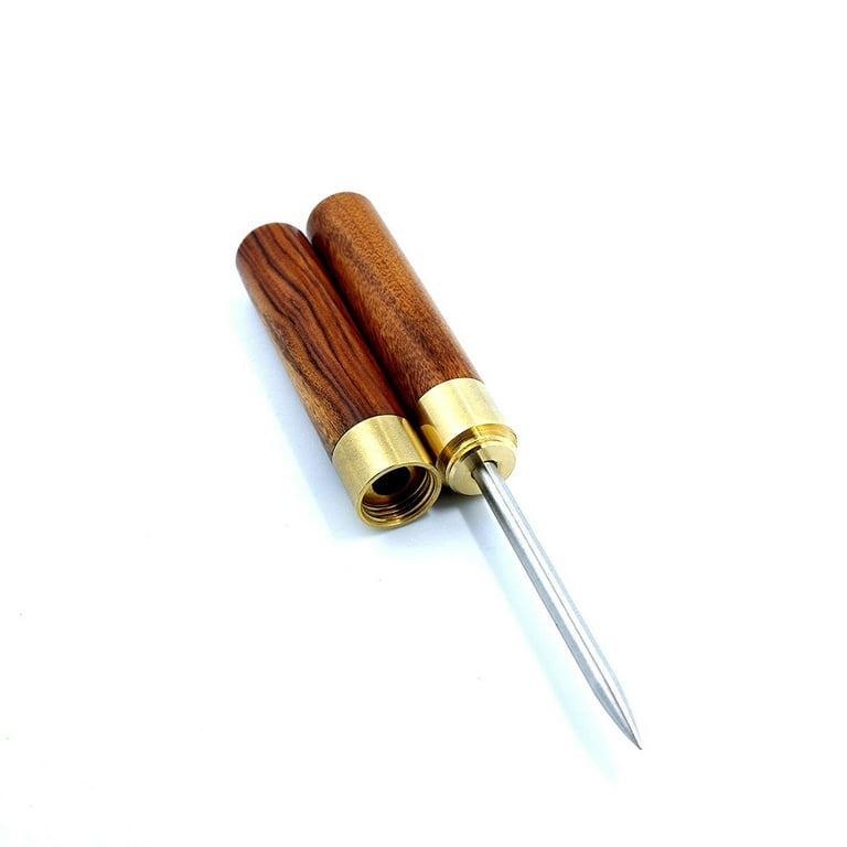Stainless Steel Ice Pick with Wooden Handle Kitchen Tool (Light Brown A) 