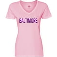 thumbnail image 3 of Inktastic Baltimore in Purple Text Women's V-Neck T-Shirt, 3 of 5