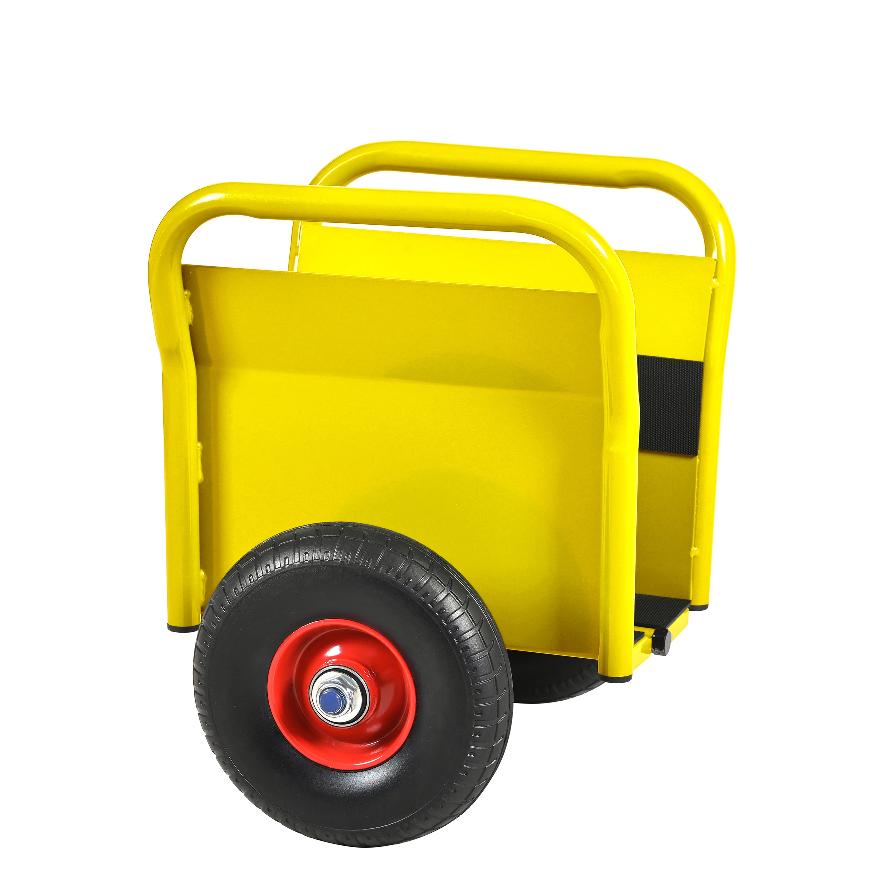 Olurrisa 1000 LB Capacity Panel Dolly with Auto-Clamp Design, Yellow Slab Cart with 10" Flat-Free Tires, All-Terrain Movement for Heavy Drywall and Construction Materials