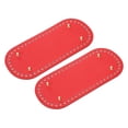 thumbnail image 1 of Unique Bargains Coussin de Fond Ovale pour Sac, Lot de 2 22x10cm Base en Cuir PU Rouge, 1 of 6