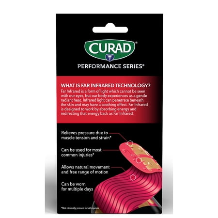 CURAD® Performance Series® 2 in x 10 in Kinesiology Sports Tapes, Pink, 12 Precut Strips Per Box