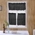 thumbnail image 4 of HOMEIORA 1pc Indoor Floral Vintage Semi-Sheer Lace Voile Kitchen Window Valance Curtains, Semi Sheer Lace Cafe Short Curtains, 51" x 16", Black, 4 of 6