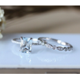 thumbnail image 2 of HeartsAndYou 2.05ct Natural Blue Aquamarine Ring 14k SOLID White Gold Bridal Set Valentine, 2 of 9