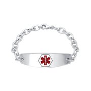 Keepsake Personalized Family JewelryWomen's Medical ID Bracelet in Stainless Steel or Sterling Silver
