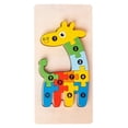 thumbnail image 1 of Juguetes educativos cognitivos de madera para educación temprana para niños, rompecabezas estéreo 3D con formas de animales de madera que se acumulan y combinan, 1 of 2