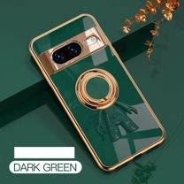 Case for Google Pixel 8a, Luxury Astronaut Ring Hoder Stand Plating Ultra Slim Support Magnetic Car Mount Drop Protective Phone Case Cover for Google Pixel 8a, Darkgreen