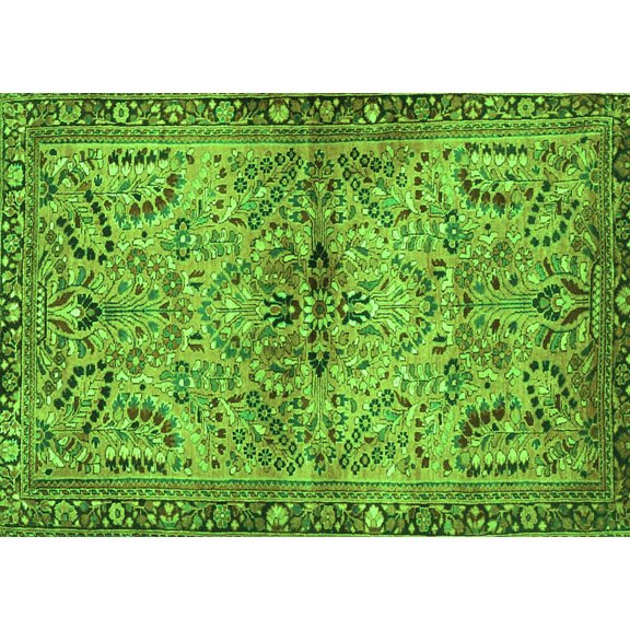 Ahgly Company Indoor Rectangle Persian Green Traditional Area Rugs, 5' x 7'