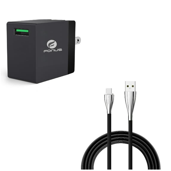 6ft USB Cable + Fast Home Charger for Samsung Galaxy Z Fold4/Fold 3 5G/Flip4 Phones - Type-C Charger Cord Power Wire and 18W USB Quick Charge Port Travel Combo