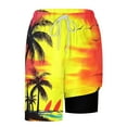 thumbnail image 6 of Runfenguu Mens Long Shorts, Mens Work Shorts Men Casual Fashion Print Shorts With Pockets Elastic Waist Beach Pants Mesh Shorts Men, 6 of 6