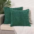 thumbnail image 2 of Unique Bargains Corduroy Soft Square Cushion Covers Modern Throw Pillow Covers (2 Count) Dark Green 18"x18", 2 of 6