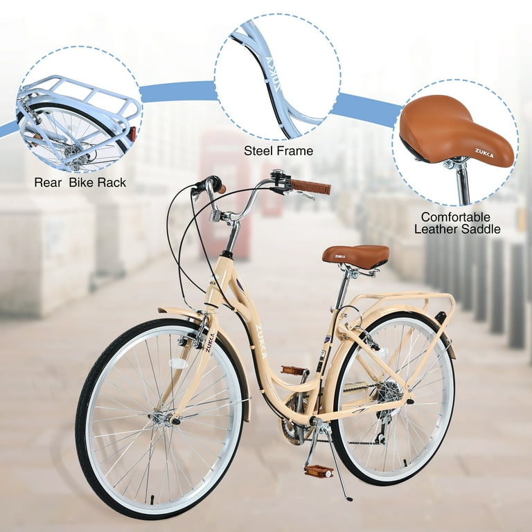 Zukka 26 inch Ladies Cruiser Bike, 7 Speed Steel Frame Zukka 26 inch Ladies Cruiser Bike, 7 Speed Steel Frame