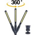 thumbnail image 3 of Luz de trabajo LED recargable (negra) con imán y USB, rotación de 360 grados, luz de inspección LED recargable, lámpara de inspección para taller en casa, camping, actividades al aire libre y senderis, 3 of 5