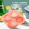 thumbnail image 4 of Rose Heart Ice Silicone Ice Tray With Funnel Lid 4 Cavity Large Ice Maker For Chilling Whiskey Cocktails Coffee Green, 4 of 6