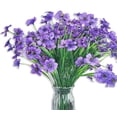 thumbnail image 2 of 10 Bundles Artificial Flowers Outdoor UV Resistant Silk Flowers No Fade Fake Outside Flowers Plastic Greenery Faux Shrubs Garden Porch Window Box Home Decoration (Purple), 2 of 15